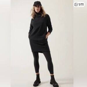 Athleta Black Cowl Neck Sweater Dress